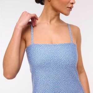 Abercrombie & Fitch Blue and White Polka Dot Dress YPB SculptLUX